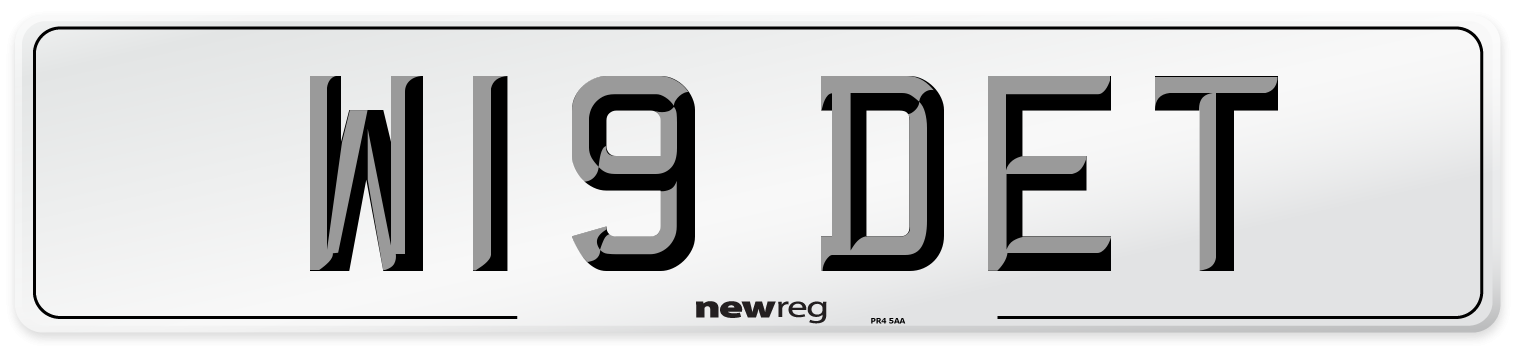 W19 DET Number Plate from New Reg